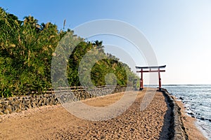 Torii in Aoshima Shrine of Aoshima Island