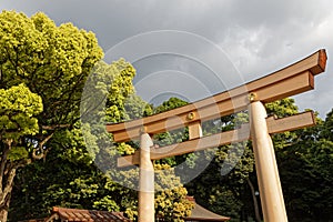 Torii gate in Meiji Temple