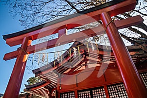 Torii gate at shinto shrine