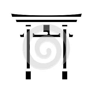 torii gate shintoism glyph icon vector illustration