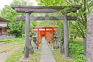 Torii gates of Hachiman Shinto Shrine, Akita, Japan