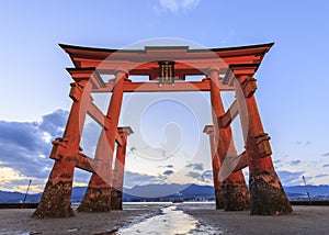 Torii at Itsukushima Shrine photo