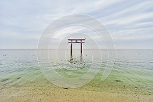 The Torii in the Lake Biwa, Shirahige Shrine