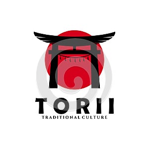 torii logo japanese culture symbol vector illustration design, tori logo design