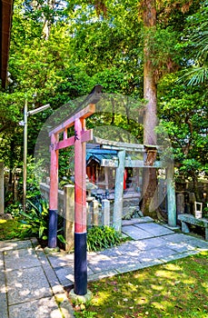 Torii at Shirakumo Shrine in Kyoto Gyoen National Garden