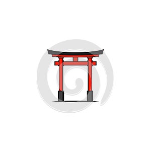 Torii traditional Japanese gate icon vector graphics