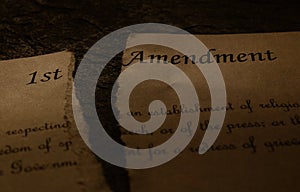 Torn 1st Amendment Constitution text