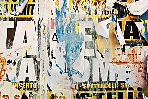 Torn advertisement posters