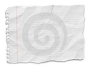 Torn blank notepad paper