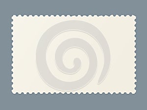 Torn blank postage stamp.