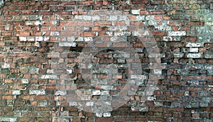 Torn brickwork for background.