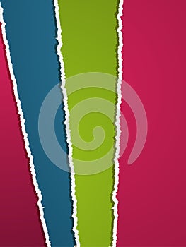 Torn coloured paper
