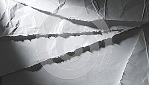Torn Grey Paper with Dramatic Lighting and Shadows