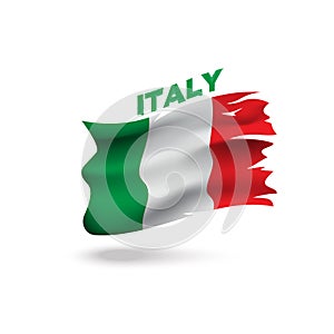 Torn Italy patriotic flag 3d vector illustration template