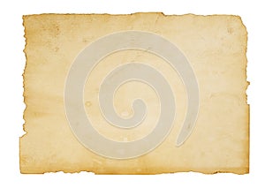 Torn old paper on white background