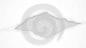 Torn paper with checkered pattern