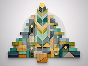 torn paper Christmas tree art