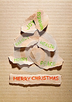 Torn paper Christmas tree