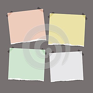 Torn paper collection in pastel shades. Ripped notepaper with space for your text photo