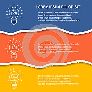 Torn paper, design elements.