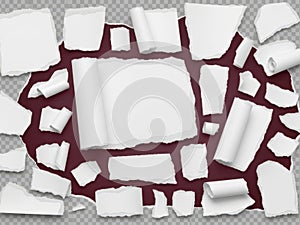 Torn paper with empty center