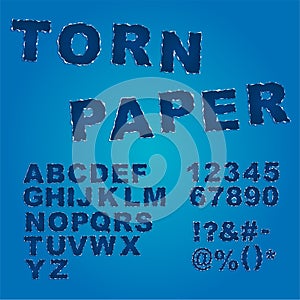 Torn paper font