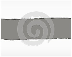 Torn paper pieces on grey