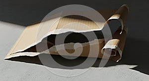 Torn Paper Scroll with Shadow