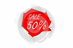 Torn paper with written text - Sale 50% off