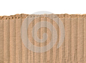 Torn piece of cardboard, background for banner. Blank paper piece message, reminder, sign, tag, label, ad. Corrugated ripped