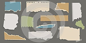 Torn piece of paper set