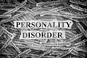 Torn pieces of paper with the words Personality Disorder