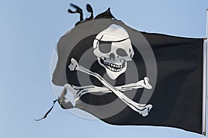 Torn pirate flag