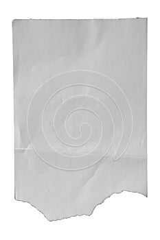 Torn receipt paper