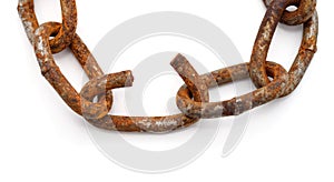 Torn rusty chain