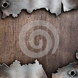 Torn rusty metal background