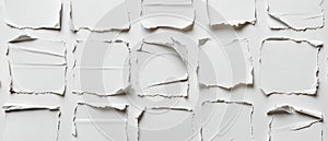 Torn White Paper Pieces Background Texture