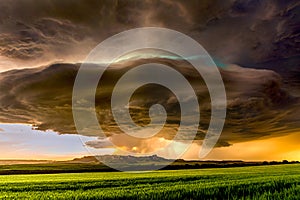 Tornadic Cell over Grassy Field