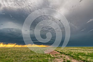 Tornadic Cell over Grassy Field