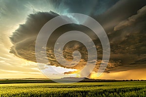 Tornadic Cell over Grassy Field