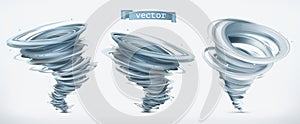 Tornado. 3d vector icon set