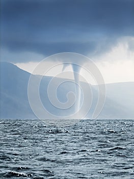 Tornado forming over sea