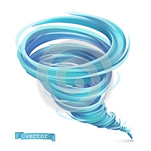 Tornado. Hurricane. 3d vector icon