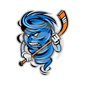 Tornado Ice Hockey Player Mascot