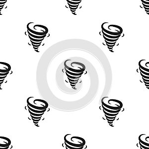 Tornado icon in black style isolated on white background. Weather pattern stock vector illustration.