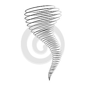 Tornado icon vector, cyclone, hurricane design isolated on white