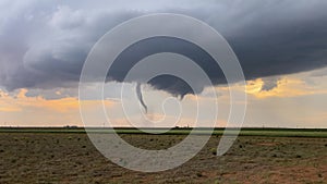 Tornado over a field in Texas