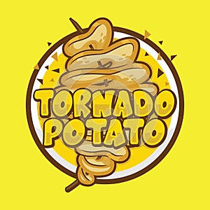 Tornado Potato Logo. Spiral Twist Potato. Potato Mascot Vector Design