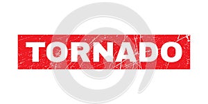 TORNADO red Rubber Stamp Vector over a white background