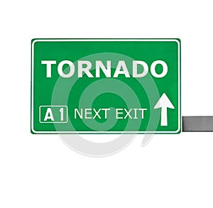 TORNADO road sign isolated on white